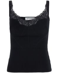 Self-Portrait - V-Neck Knit Top Viscose Tops - Lyst