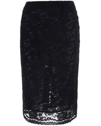 Le Plain - Pencil Skirt With Lace Details, Tech Fabric - Lyst
