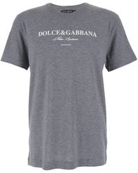 Dolce & Gabbana - Crewneck T-Shirt With Logo Lettering Print On The Front - Lyst