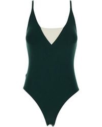 Eres - One-Piece Swimsuit Entrevue With Contrast Details And Thin Straps - Lyst