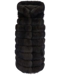 Suprema - Leather Long Fur Gilet For - Lyst