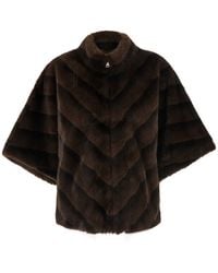 Le Plain - Short Cape With Elegant Details And Soft Fabric - Lyst