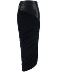 ANDAMANE - Ursula Skirt With Ecoleather And Viscose Details Wo - Lyst