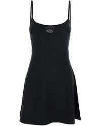 DIESEL - Dress With Thin Straps And D-Logo Plaque On The Front - Lyst