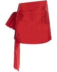 ROTATE BIRGER CHRISTENSEN - Miniskirt With Side Zip Closure And Maxi Bow - Lyst