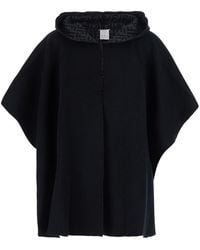Fendi - Poncho With Fixed Hood And Front Closure - Lyst
