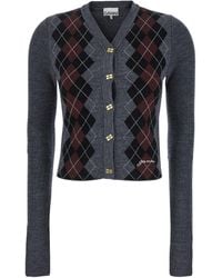 Ganni - Fine Merino Jacquard Cardigan - Lyst