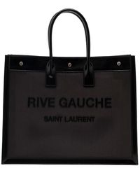 Saint Laurent - Tote Bag With Tonal Rive Gauche Logo - Lyst