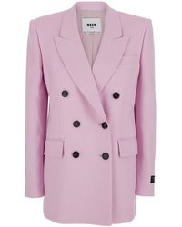 MSGM - Blazer Viscose - Lyst