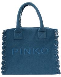 Pinko - Borsa Shopper 'Beach' Con Ricamo Logo Lettering - Lyst