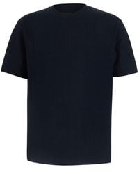 Emporio Armani - T-Shirt Cotton Jacquard With Round Neck And Short Sleev - Lyst