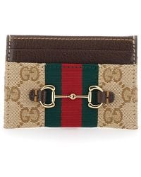 Gucci - Card Holder With Metallic Horsebit And Web Stripe - Lyst