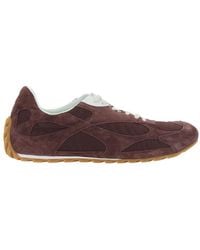 Bottega Veneta - 'Orbit Flash' Bordeaux Low Top Sneakers With Rubber Sole And Logo Patch On The Tongue - Lyst