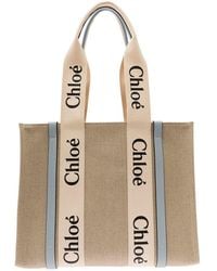 Chloé - 'Medium Woody' Handbag With Logo - Lyst