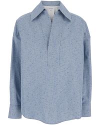 Bottega Veneta - Shirt With Deep Neckline On The Front And Long Sle - Lyst