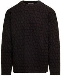 Valentino - Sweater With 'Toile Iconographe' Allover Print - Lyst