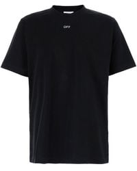 Off-White c/o Virgil Abloh - Off- Crewneck T-Shirt With Contrasting Off Print - Lyst