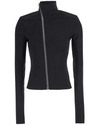 Rick Owens - 'Gary' Crop Jacket With High Collar And Off-Center Zip Closure - Lyst