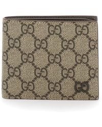 Gucci - Bi-Fold Wallet With Double G Logo Plaque On The Front - Lyst