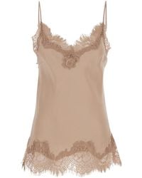Gold Hawk - 'Coco' Tank Top With Tone-On-Tone Lace Trimmings - Lyst