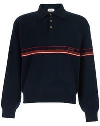 Versace - Polo Shirt With Classic Collar And Logo Lettering On The - Lyst
