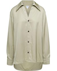 Bottega Veneta - Oversized Shirt With Maxi Collar In Fluid Viscose - Lyst
