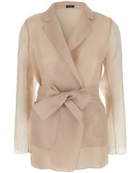 Le Plain - Technical Fabric Jacket With Notched Revers And Waist Ti - Lyst