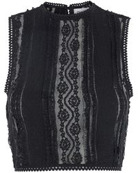 Charo Ruiz - Top 'Asteria' Con Dettagli Con Ricami E Design Semi-Traspar - Lyst
