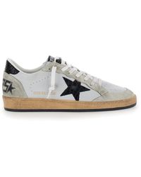 Golden Goose - 'Ball Star' Low Top Sneakers With Star And Used Effect - Lyst