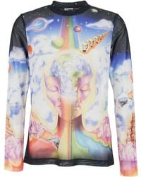 CASABLANCA - Long Sleeve Crew Neck T-Shirt With All-Over Print - Lyst