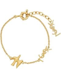 Saint Laurent - Colored Bracelet With Dove Charms And Cassandre - Lyst