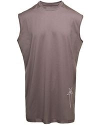 Rick Owens - 'Tarp T' Sleeveless Top With Small Pentagram Embroider - Lyst