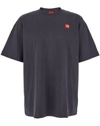 The North Face - T-Shirt Girocollo Con Patch Logo Sul Fronte - Lyst