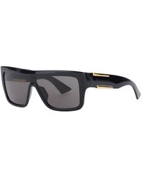 Bottega Veneta - Aviator Sunglasses With Square Lenses And Metal Plates On The Side - Lyst