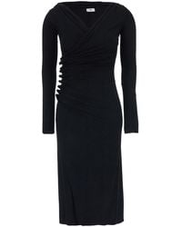 Elisabetta Franchi - Draped Dress With Asymmetric Hem And V Neck I - Lyst