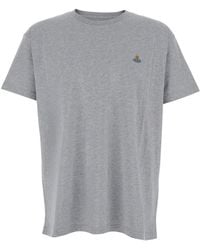 Vivienne Westwood - Crewneck T-Shirt With Orb Embroidery On The Front - Lyst