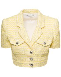Alessandra Rich - Cropped Jacket With Pockets And Buttons - Lyst