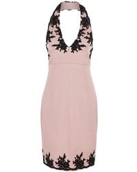 Markgong - Dress With Halterneck And Lace Embroidery - Lyst