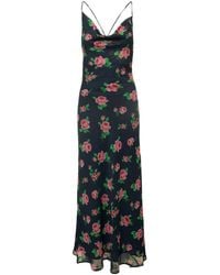 ROTATE BIRGER CHRISTENSEN - Maxi Dress With All-Over Rose Print - Lyst