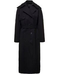 Balenciaga - Double-Breasted Trench Coat With Belt - Lyst