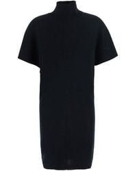 FEDERICA TOSI - Knit Mini Dress With Long Sleeves And V-Neck. Tech Fabri - Lyst