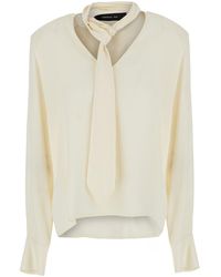 FEDERICA TOSI - Shirt With V-Neck And Long Sleeves - Lyst