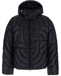CASABLANCA - Down Jacket With Fixed Hood And Monogram Design - Lyst