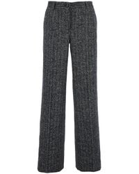 Dolce & Gabbana - Pants With Wide Leg And Pinstripe Motif - Lyst