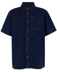 A.P.C. - Short Sleeve Shirt With Patch Pocket - Lyst