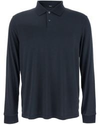 Theory - 'Goris' Polo Shirt With Classic Collar And Long Sleeves - Lyst