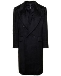 Hevò - Double-breasted Coat With Pockets In Alpaca Blend - Lyst