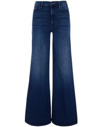 Mother - 'The Hustler Roller Sneak' Jeans With Wide Leg And Logo Pa - Lyst