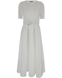 Herno - Long Dress With Branded Drawstring - Lyst