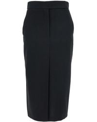 Le Plain - Long Skirt With Concealed Front Closure And Front And Re - Lyst